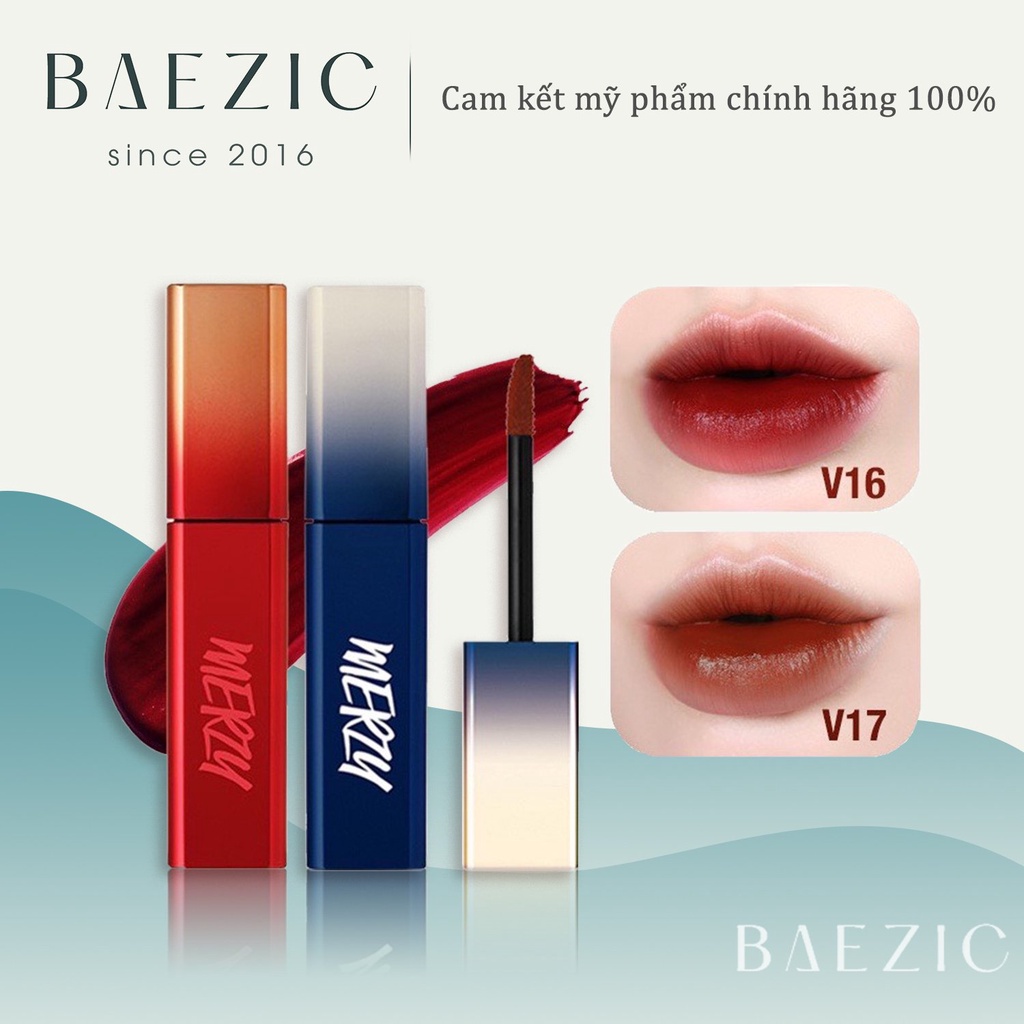 Son kem lì Merzy The First Velvet Tint Season 3 vỏ xanh, vỏ đỏ