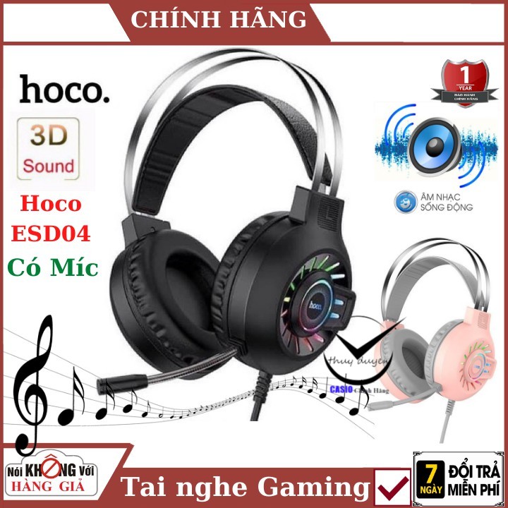 Tai Nghe Gaming Hoco ESD04 , tích hợp míc đàm thoại , đèn led siêu đẹp , bảo hành chính hãng