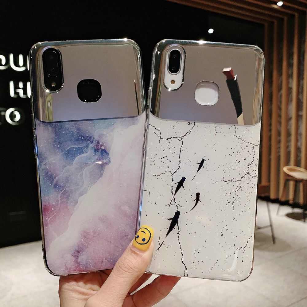 Ốp điện thoại tráng gương in đá cẩm thạch cho OPPO F11 Pro F9 F5 A7 A5s A71 A81 A37 A57 A3s A1K Realme C1 C2 2 3 Pro X