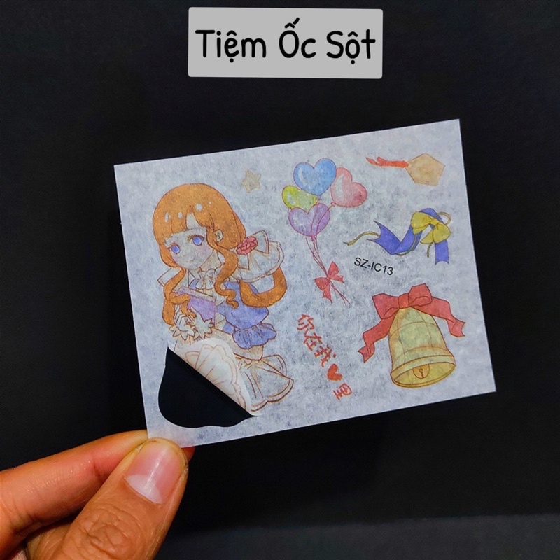 Set 3 tấm hình dán hoạ tiết dễ thương