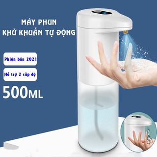 Máy phun cồn khử trùng diệt khuẩn cảm ứng tự động, dung tích 500ml, dùng pin, thích hợp với gel và dung dịch sát khuẩn