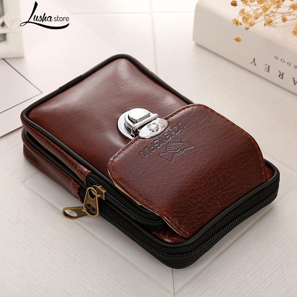 Im Lặng👔Túi Đựng Điện Thoại Đeo Thắt Lưng Bằng Da pu Hai Lớp Cao Cấp Đơn Giản Cho Nam | BigBuy360 - bigbuy360.vn