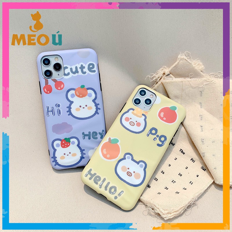 Ốp iPhone Heo Hello và Mèo Cute iPhone 7Plus/8Plus/X/Xs Max/11/11 Pro Max - ốp iphone