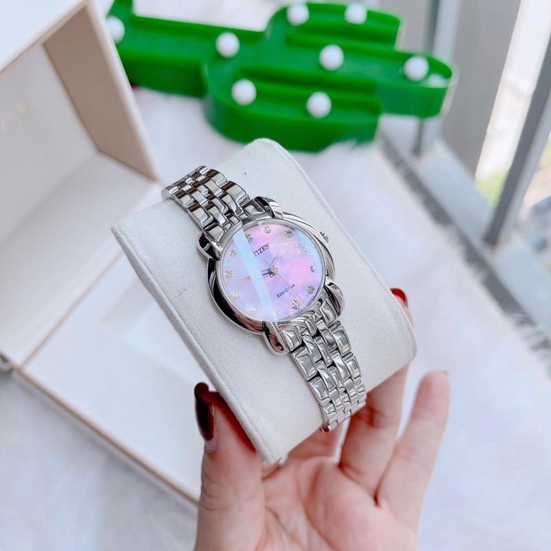 Đồng hồ nữ Citizen eco-drive Jolie pinky diamond watch EM