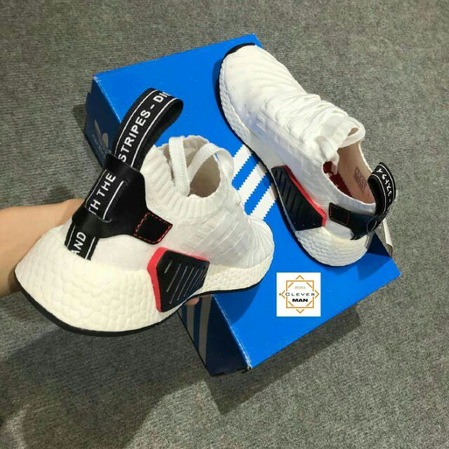 (CÓ SẴN)  GIÀY thể thao NMD R2 WHITE/BLACK Trắng gót đen