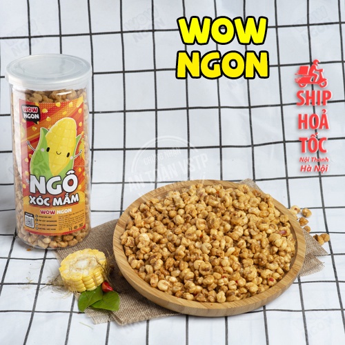 Ngô sấy giòn xóc mắm cay thơm ngon, Ăn vặt WowNgon