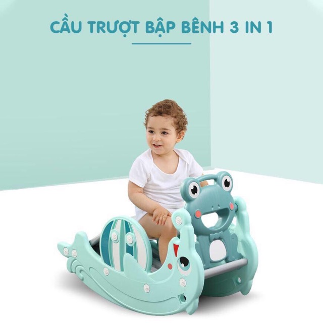 Cầu trượt bập bênh Holla 3in1