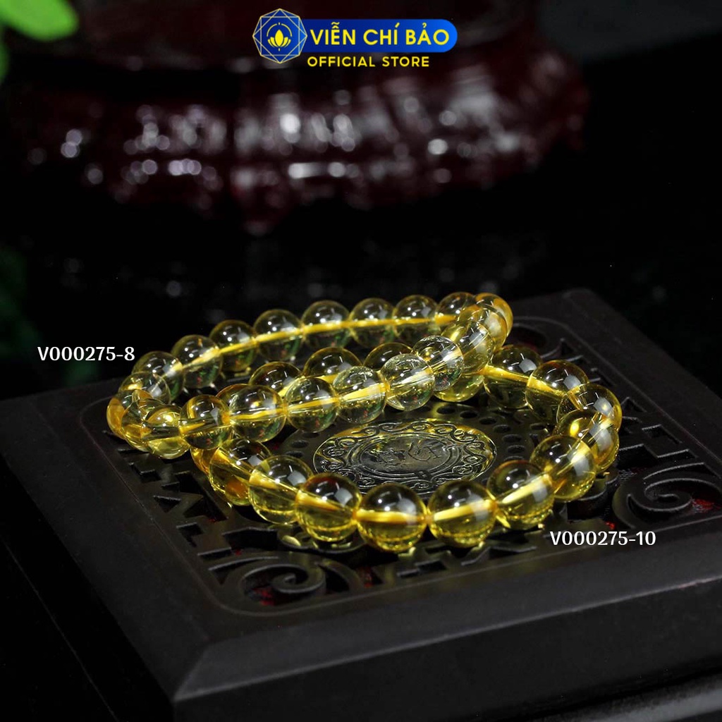 Vòng tay phong thủy đá vàng đậm thời trang phụ kiện trang sức Viễn Chí Bảo V000275