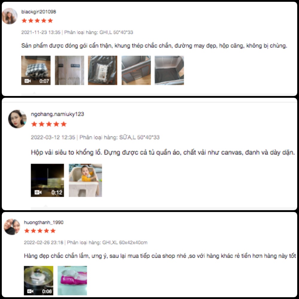 Hộp vải đựng đồ Ghome đa năng, thùng đựng quần áo chăn màn bằng khung inox chắc chắn TV09