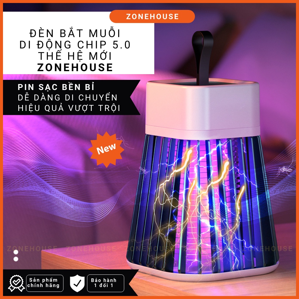 Đèn bắt muỗi thông minh Electric S thế hệ mới nhất - Đèn bắt muỗi di động+kèm dây sạc, máy bắt muỗi thông minh ZONESHOP