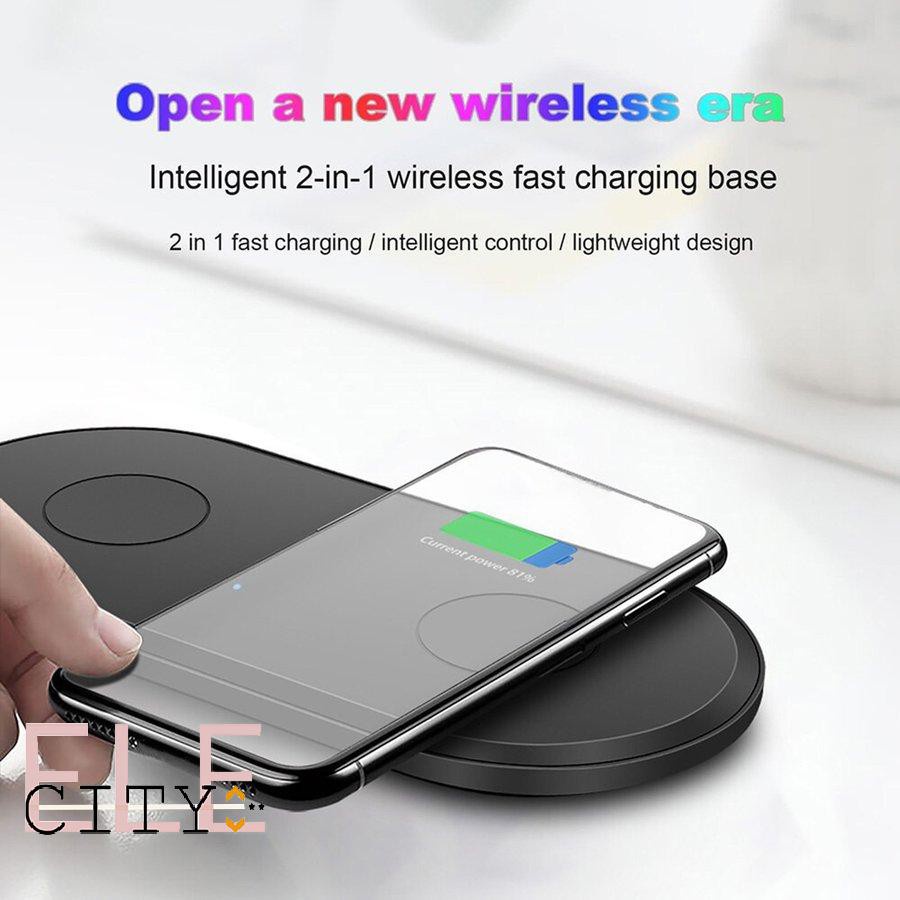 ✨Ready stock✨Dual 10W Fast Charge Wireless Charger Two In One Dual Charge Wireless Charge