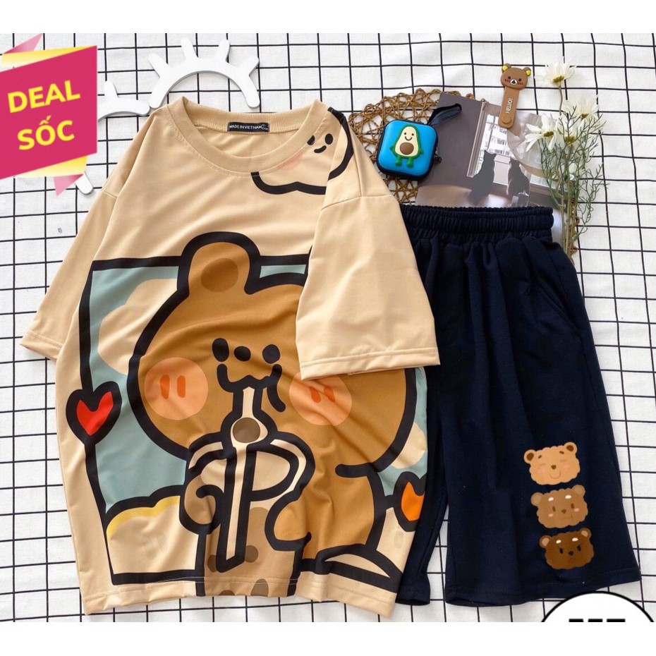 Sét bộ áo nam nữ quần kẻ Unisex Full Form to, rộng rãi, thoải mái, NHIỀU MẪU HOT, đồ bộ hoạt hình Freesize DVGIT FASHION
