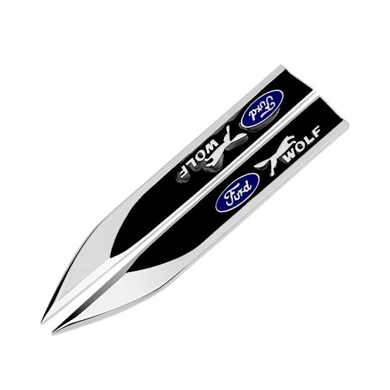 FENDER Bộ 2 Miếng Dán Trang Trí Tấm Chắn Bùn Bằng Kim Loại Họa Tiết 3D Cho Ka Focus Fiesta Ranger T6/T7/T8 Fusion Everest Ecosport