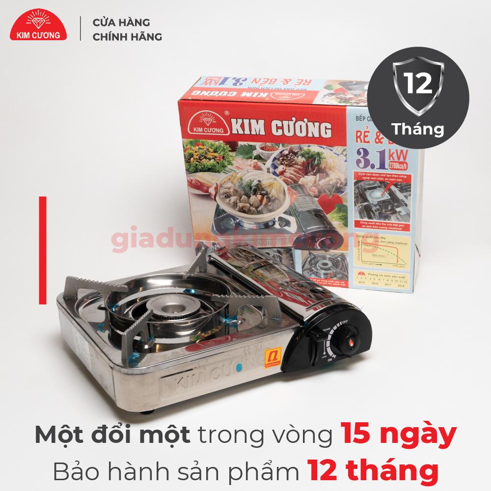 Bếp Gas Mini Inox Kim Cương - Bếp Ga Du Lịch Chống Nổ [Bảo Hành 12 Tháng]