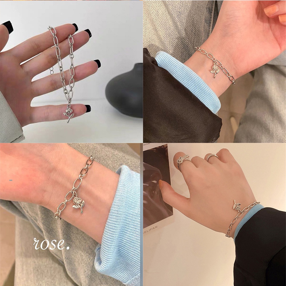 Vòng Tay Hình Hoa Hồng Thiết Kế Đơn Giản Thời Trang