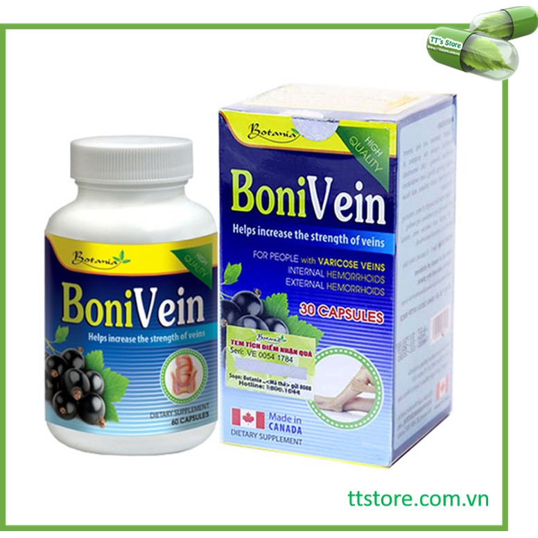 BoniVein Hộp 30 viên - Hỗ trợ điều trị trĩ, giãn tĩnh mạch [Boni Vein]