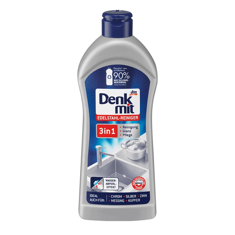 Dung dịch tẩy rửa Inox Denkmit 3in1 300ml sạch bóng - chính hãng Đức
