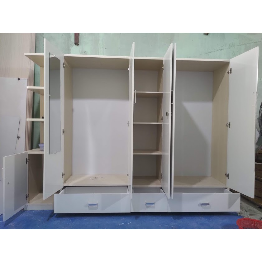 Tủ Nhựa Đài Loan 5 Cánh 1 Kệ Khung Sồi Cánh Trắng 442 | BigBuy360 - bigbuy360.vn