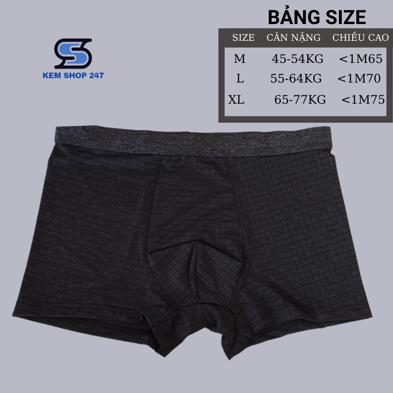 Hộp 4 Quần Sịp Boxer Thun Lạnh GUMANI ,Quần Sịp Xì Đùi Nam Co Giãn 4 Chiều