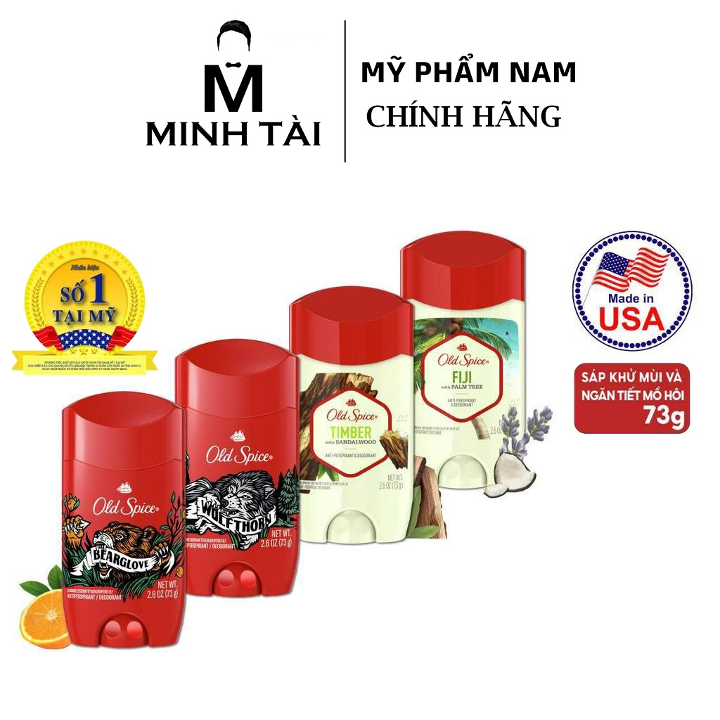 Lăn khử mùi nam không làm ố vàng áo Old Spice 73g - Hàng chính hãng có tem phụ tiếng việt
