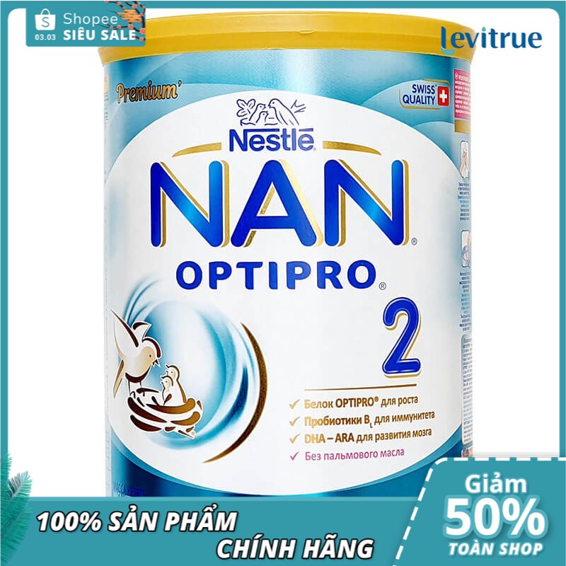 Sữa Nan Nga👨‍❤️‍💋‍👨Freeship👨‍❤️‍💋‍👨Sữa NAN NGA Số 2 800G OPTIPRO (trẻ từ 6-12 tháng) nội địa