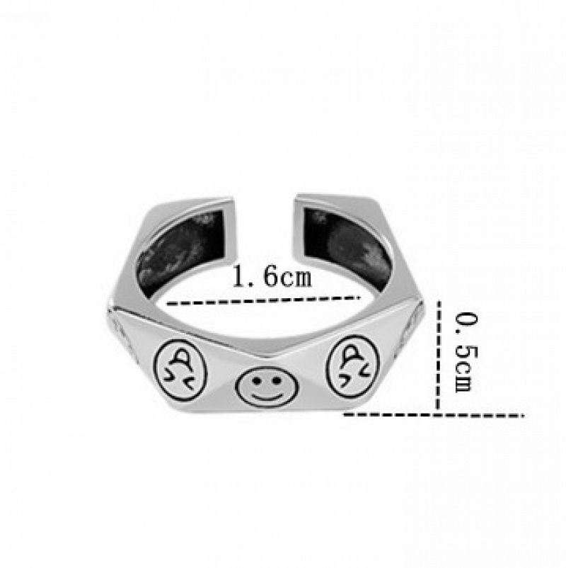 Nhẫn Hở Inox Hình Mặt Cười Phong Cách Cổ Điển Thời Trang Cho Nữ