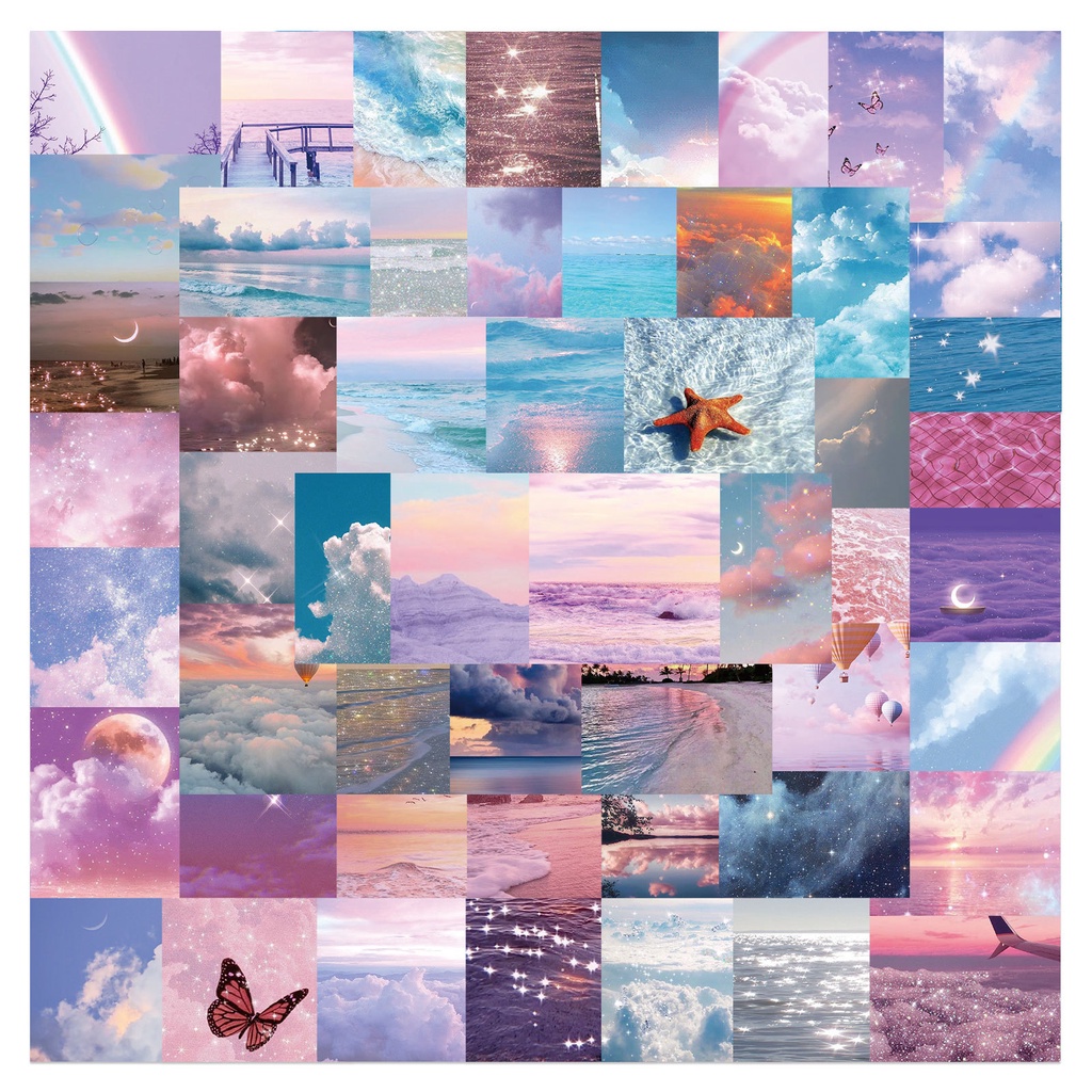 Miếng Dán Trang Trí Hình Phong Cảnh Hoa Cổ Điển