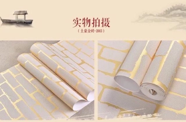 10m Giấy dán tường giả gạch 3D khổ 53cm ( dùng keo dán)