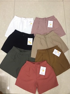 Quần đùi đũi Thái - 1 Cúc trang trí [ ảnh thật ]
