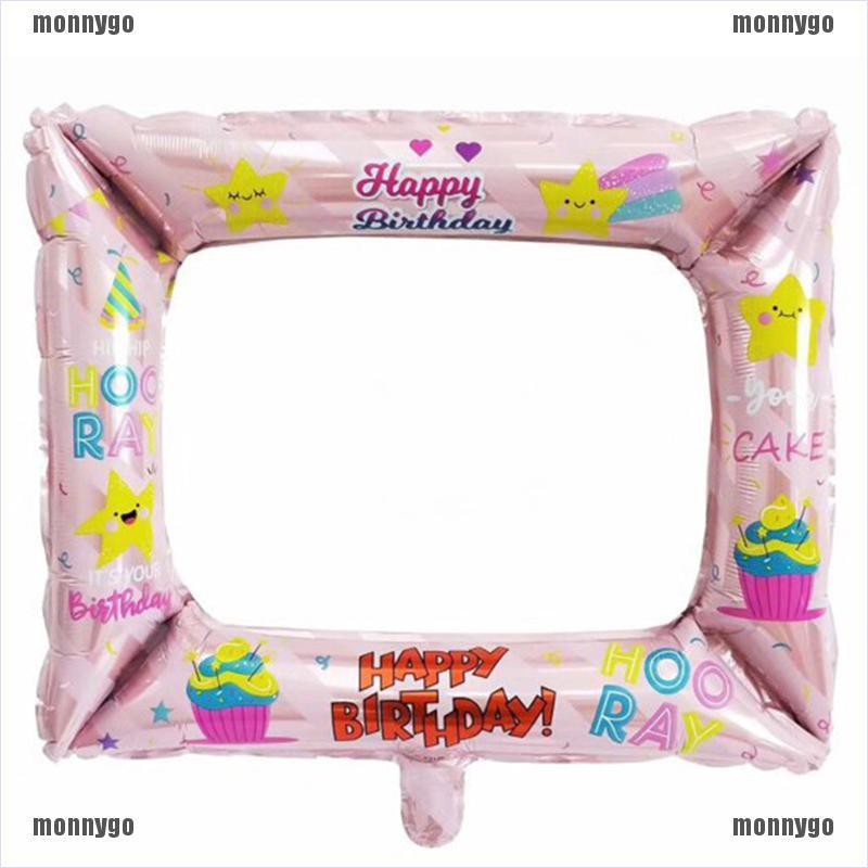 Khung Ảnh Hình Bong Bóng Chữ Happy Birthday Trang Trí Tiệc Sinh Nhật