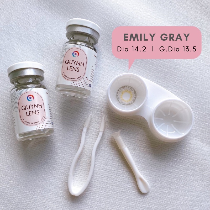 Kính áp tròng QUỲNH LENS emily gray 0-8 độ