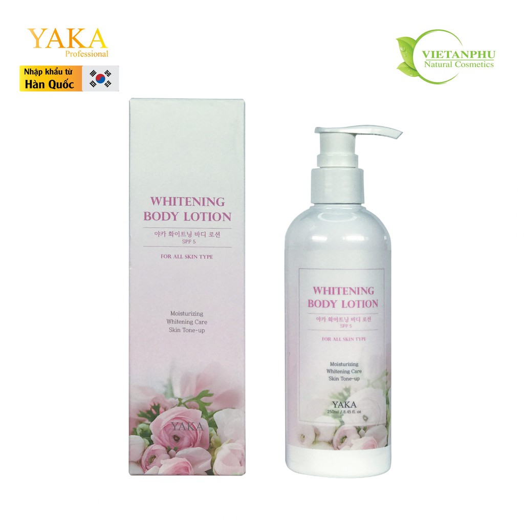 Sữa dưỡng thể dưỡng trắng da tứ thì chống lão hóa da WHITENING BODY LOTION Hàn Quốc ích thích da sản xuất tế bào colagen