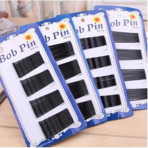 Vỉ Kẹp Tóc Dài 40mm Màu Đen Lượn Sóng Hình Chữ U
