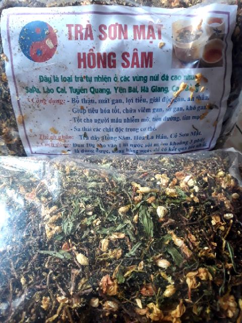 Trà sơn mật hồng sâm gói 1kg nhiều cỏ ngọt và hoa