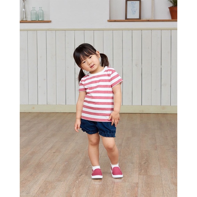 Áo thun cộc tay kẻ sọc xuất khẩu Nhật bé trai bé gái hiệu M.uji.