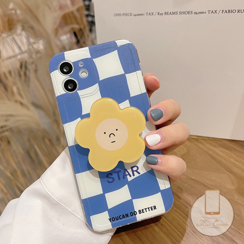 Ốp điện thoại ca rô vuông kèm chân đế thích hợp cho iPhone 12 11 Pro Max XS MAX XR 7 8 6 6s Plus 7Plus SE 2020