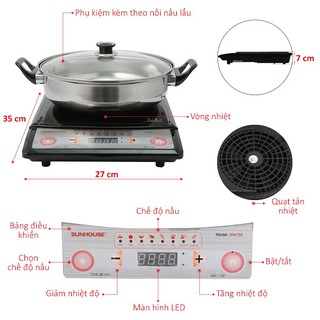 Bếp từ cơ SUNHOUSE SHD6150 ( Kèm nồi lẩu )