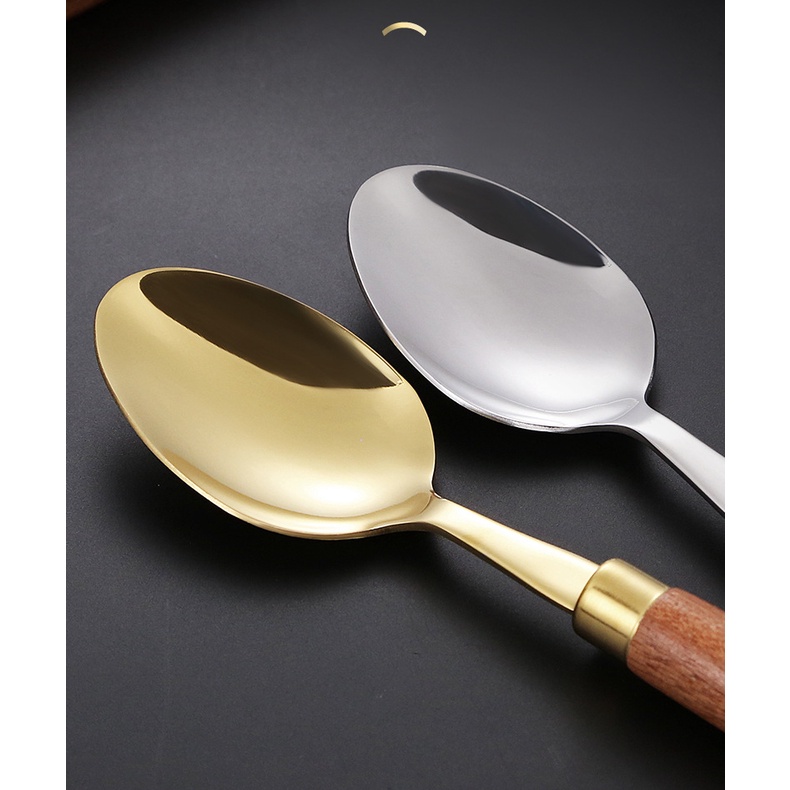 Bộ Muỗng Nĩa Bằng Thép Không Gỉ 304 Phong Cách Retro Nhật Bản