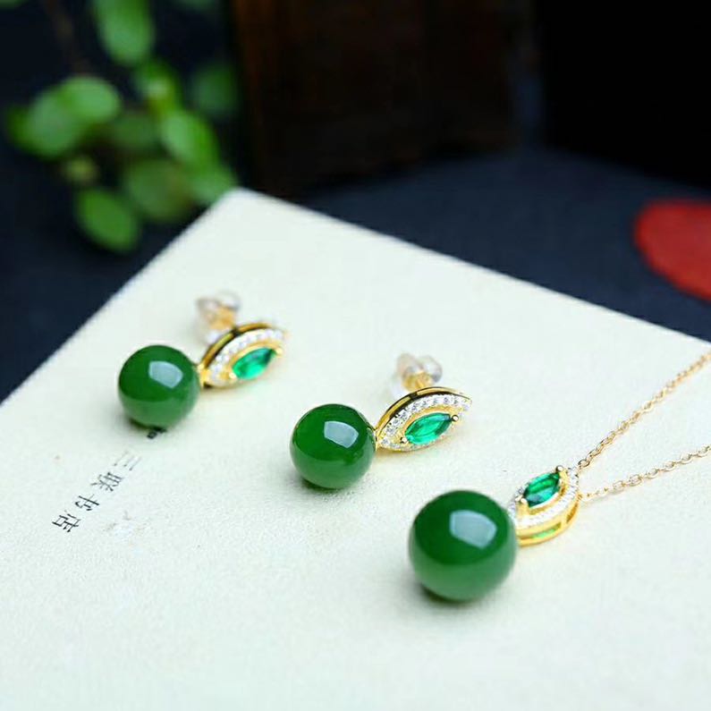 Sản phẩm mới tính khí mạ 24k Vàng Vàng mô phỏng màu xanh lá cây chalcedony mã não hạt Bông tai nữ cổ điển Bông Tai Bông 