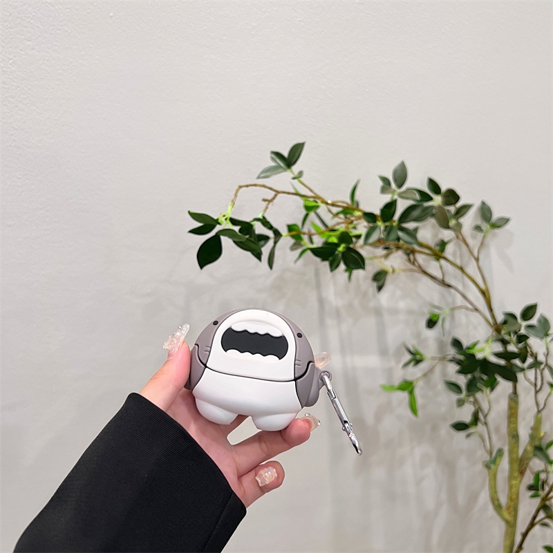 Vỏ Bảo Vệ Hộp Sạc Tai Nghe bluetooth Không Dây Xiaomi Mi Buds 4 Pro Bằng Silicon Mềm Hình Cá Mập 3D Dễ Thương