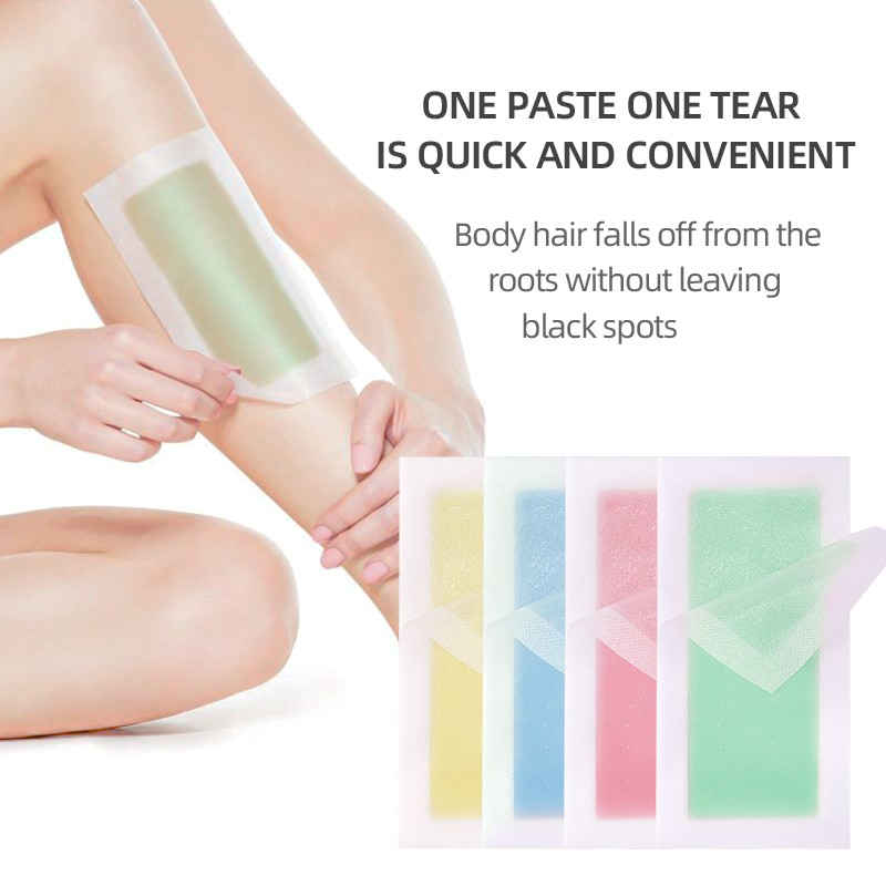 Miếng wax lông RUOALL vùng chân/nách/cơ thể (12 miếng + 2 gói giấy dưỡng da)