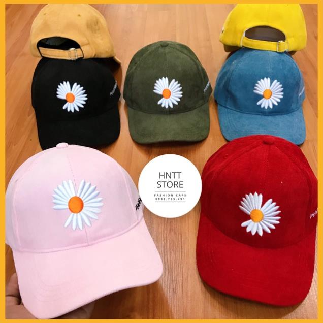 NÓN KẾT NỈ NHUNG BÔNG HOA CÚC THỜI TRANG Unisex ⚡