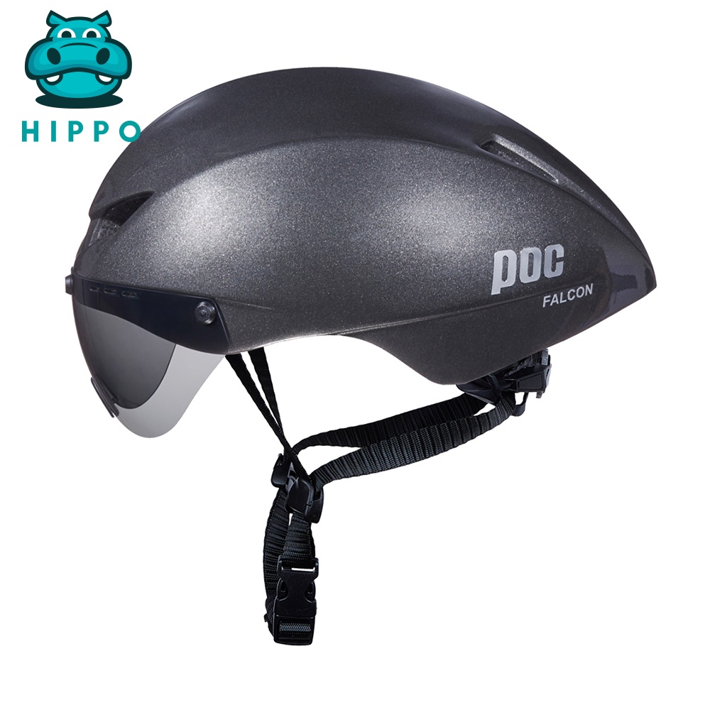 Mũ bảo hiểm xe đạp thể thao Poc Falcon siêu nhẹ chính hãng màu xám bóng - HIPPO HELMET