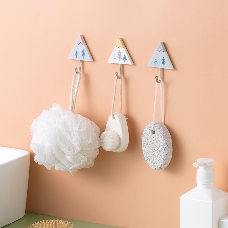 Bộ 2 Móc Dán Tường Trang Trí Hình Tam Giác - Họa Tiết Cây Thông  Size Lớn 5*8 CM DUASHOP