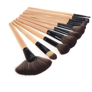 Set 32 cọ trang điểm lông mềm & bao da đựng