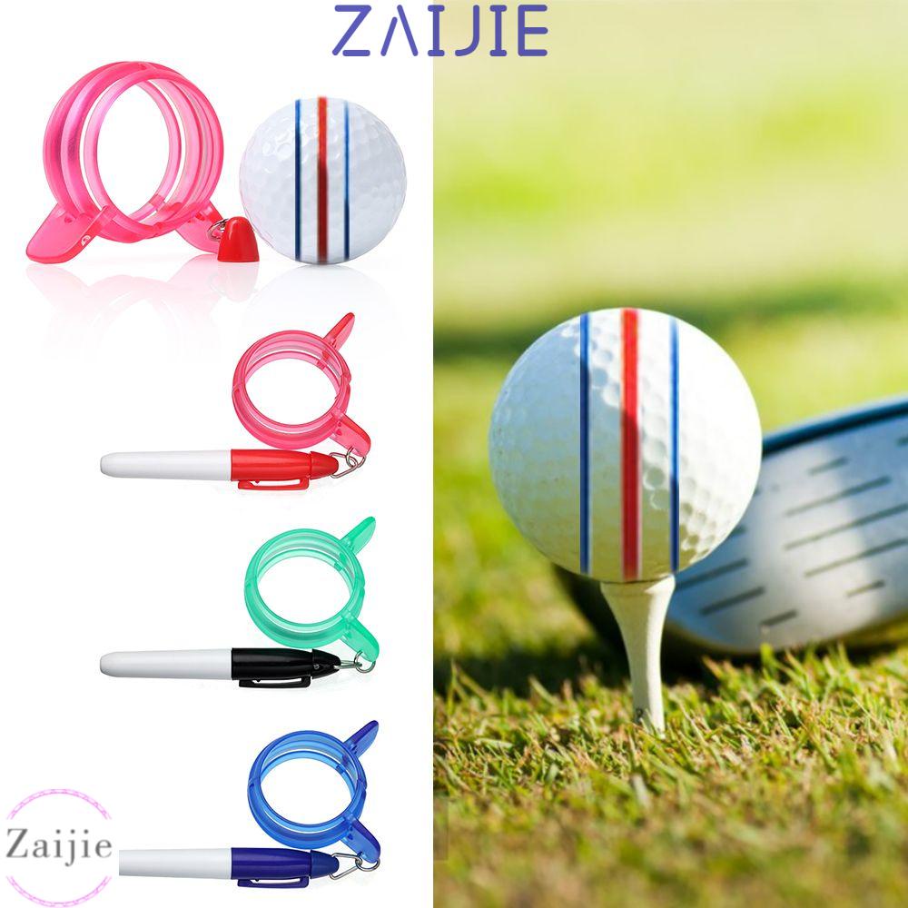 ZAIJIE 1 Set Outdoor Golf Ball Liner Circle Plastic Marker Line Mark Clip Sport Template Alignment 360 Degree with Pen 3 Colors Drawer Aids/Multicolor