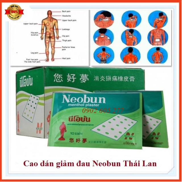 [Combo] 1 Hộp 20 Gói Dán Neobun Menthol Plaster Thái Lan