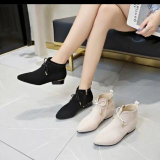 Boots nơ da lộn