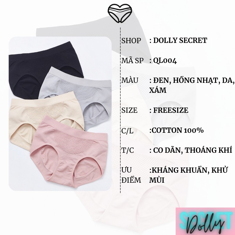 [Mã WASTDEP giảm 5K đơn bất kì] Quần lót cotton nâng mông định hình kháng khuẩn co giãn 4 chiều DOLLY SECRET QL004 | BigBuy360 - bigbuy360.vn