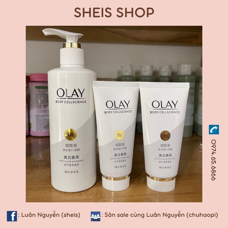 Dưỡng thể Olay B3 retinol  và dưỡng thể Olay Ultra Bright